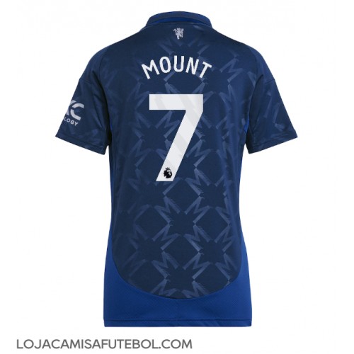 Camisa de Futebol Manchester United Mason Mount #7 Equipamento Secundário Mulheres 2024-25 Manga Curta